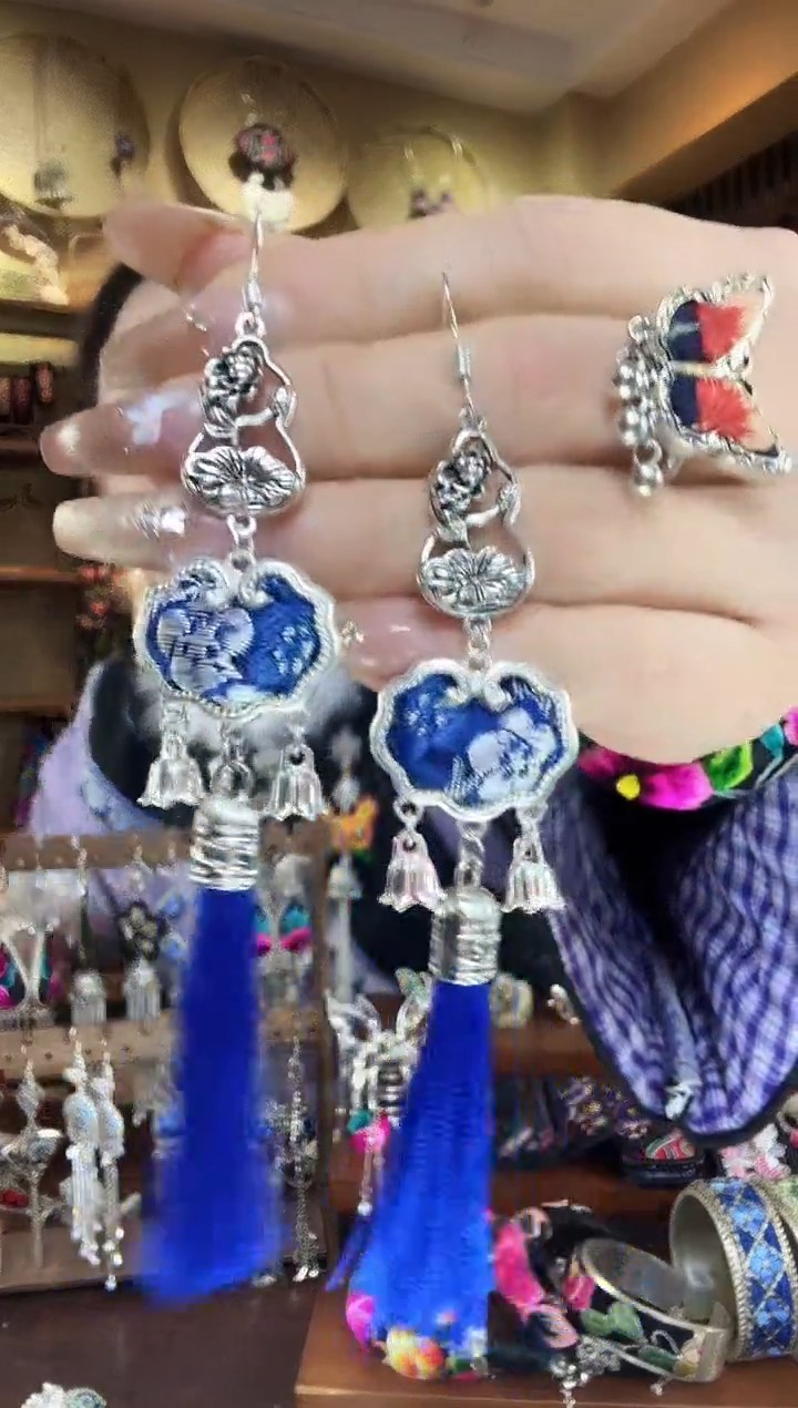 刺绣非遗刺绣民族风耳环