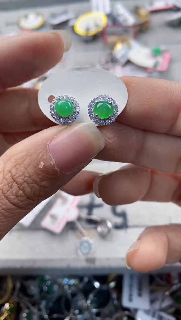 银S925镶嵌戒指翡翠777---4