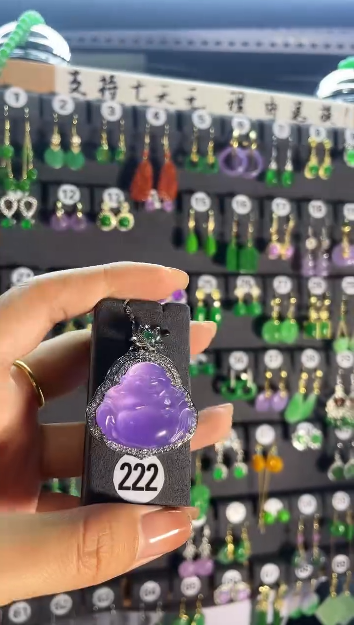 【闪购商品】翡翠耳饰银S925镶嵌222...