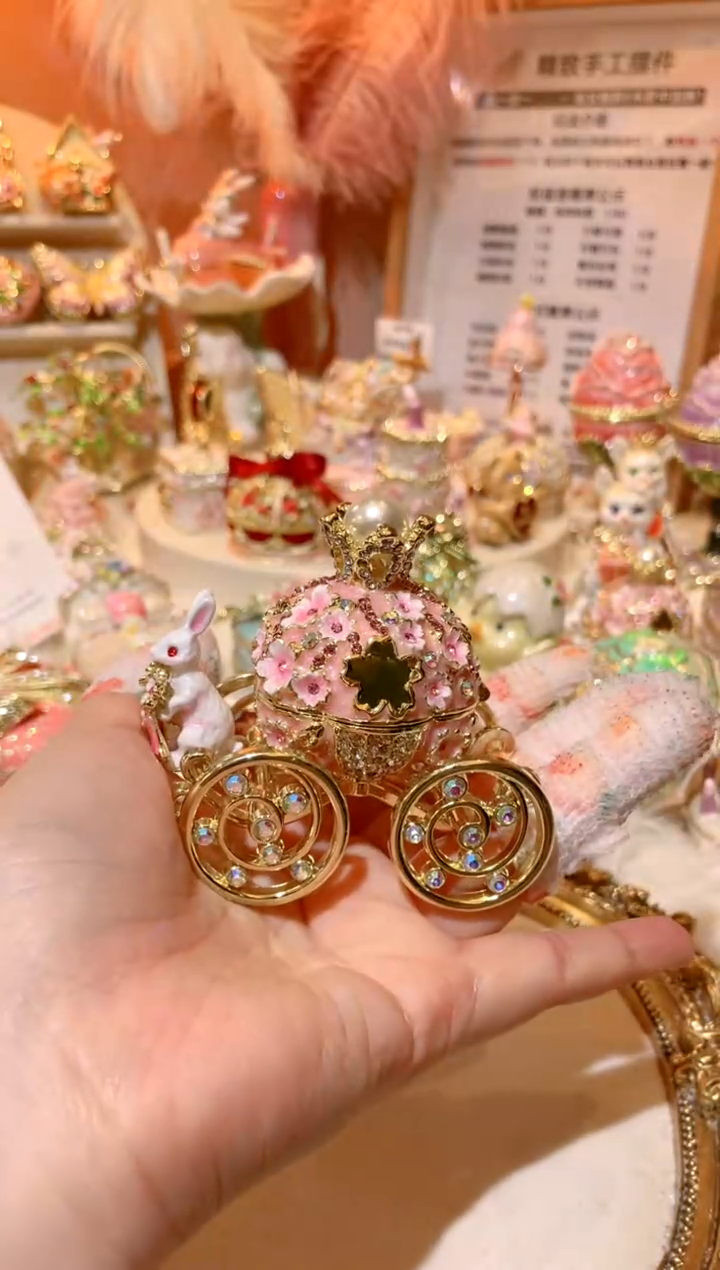 【闪购商品】合金粉色兔子马车