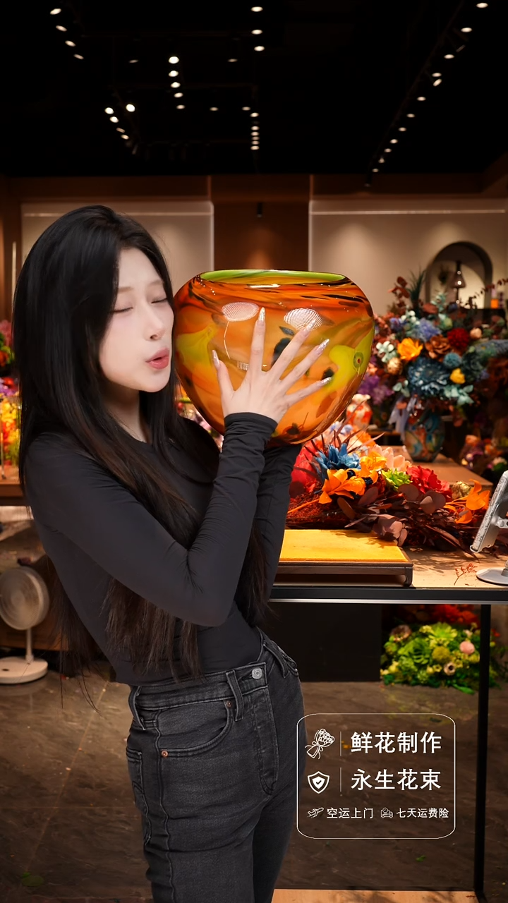 手工艺品琉璃手工花器花束空运包邮送货上门-以图片为准 