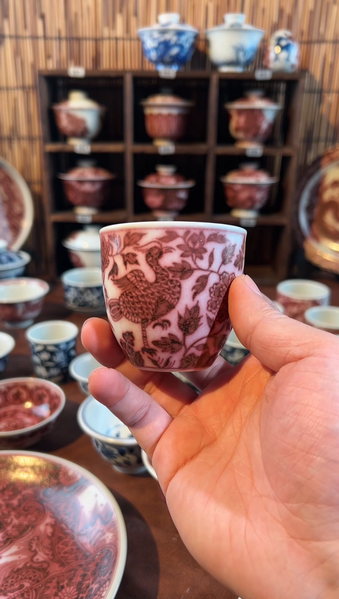 【闪购商品】天禄言瓷釉里红主人杯