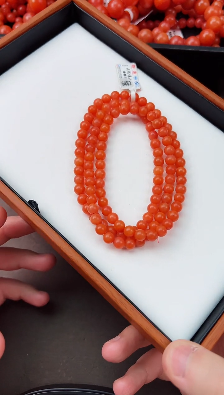 【闪购商品】南红玛瑙长串未镶嵌滴水洞哑光6+一条