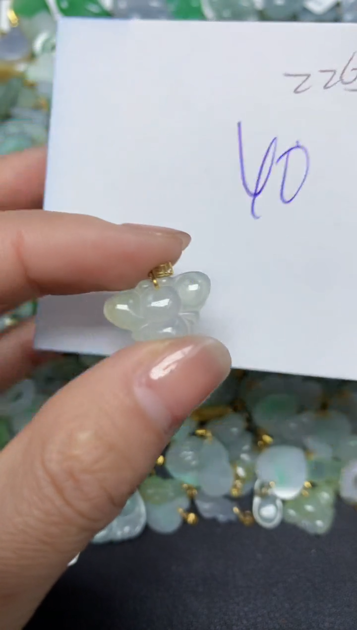 【闪购商品】翡翠颈饰18K金镶嵌 天然翡翠A货