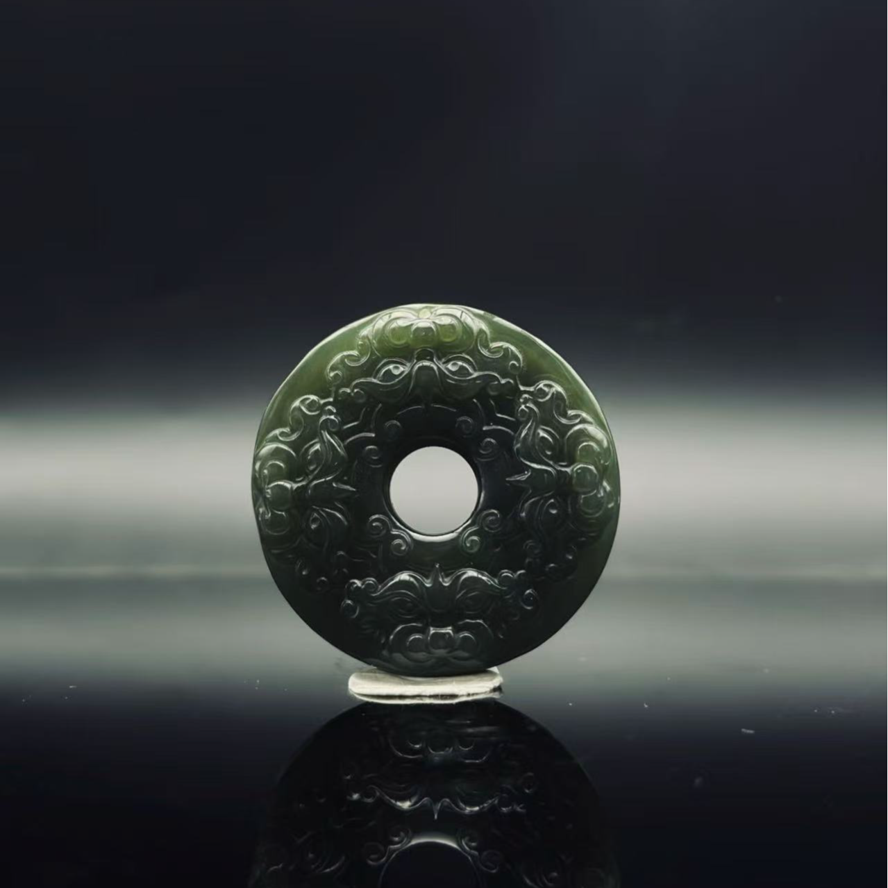 和田玉招财貔貅平安扣吊坠6294