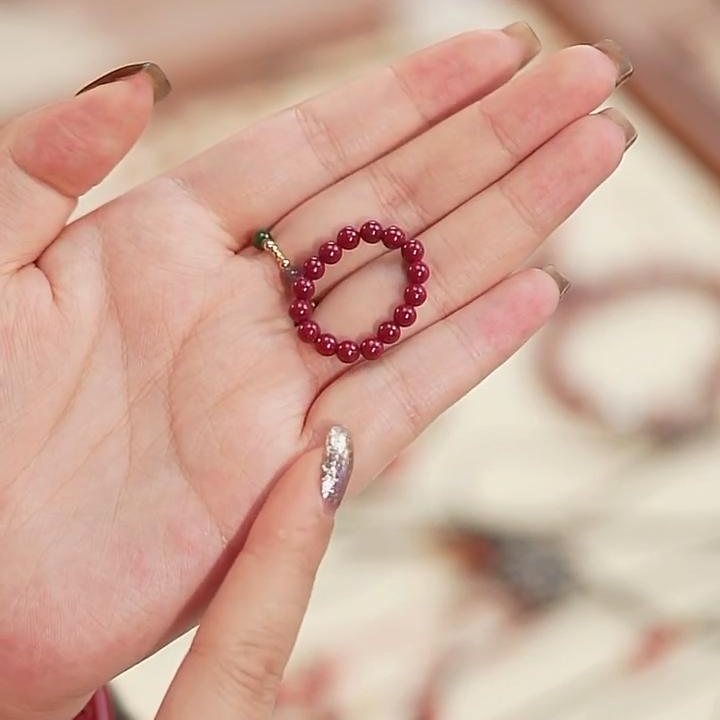 含辰砂工艺品【云边】紫金砂 素圈戒指（多样性发其一）