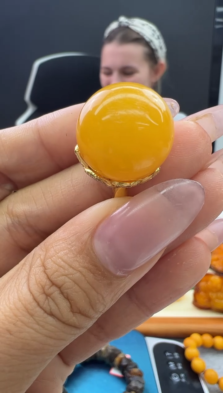 【闪购商品】琥珀戒指未镶嵌114秒拍号