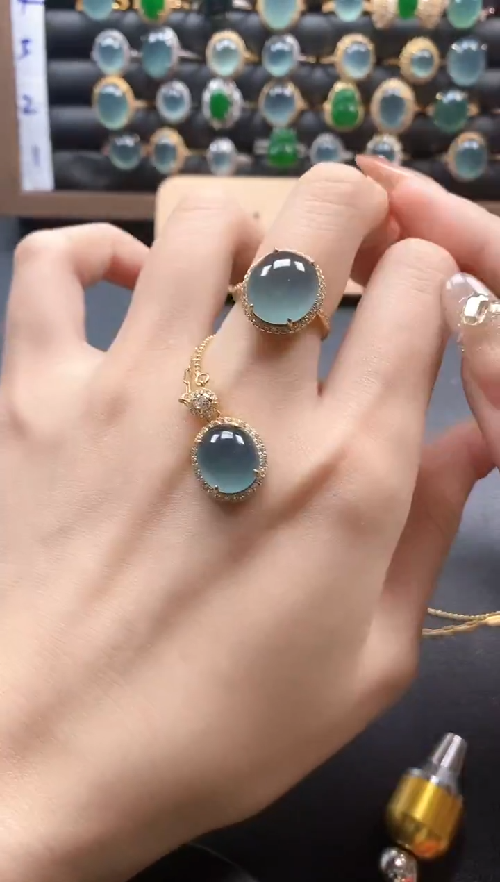 银S925镶嵌戒指翡翠51511