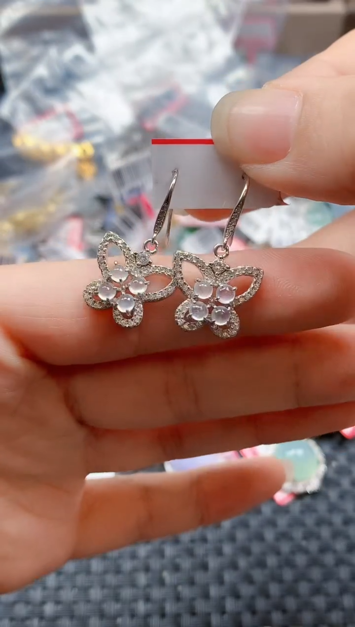 银S925镶嵌戒指翡翠天然A货缅甸翡翠