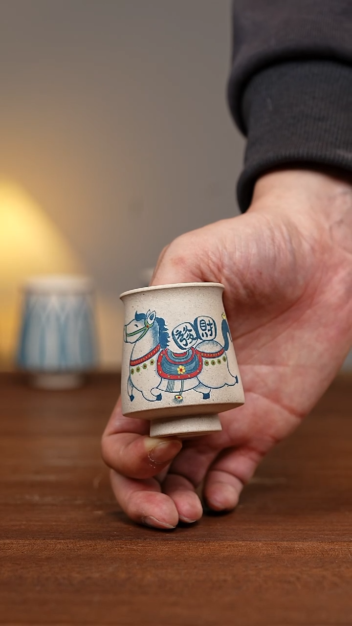 茶壶紫砂马上发财杯