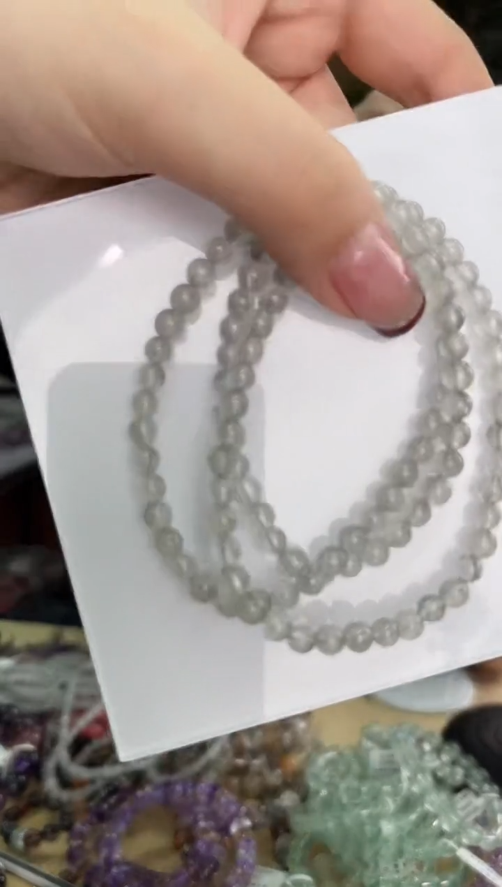 【闪购商品】水晶手串未镶嵌灰蓝兔毛三圈多样性发一