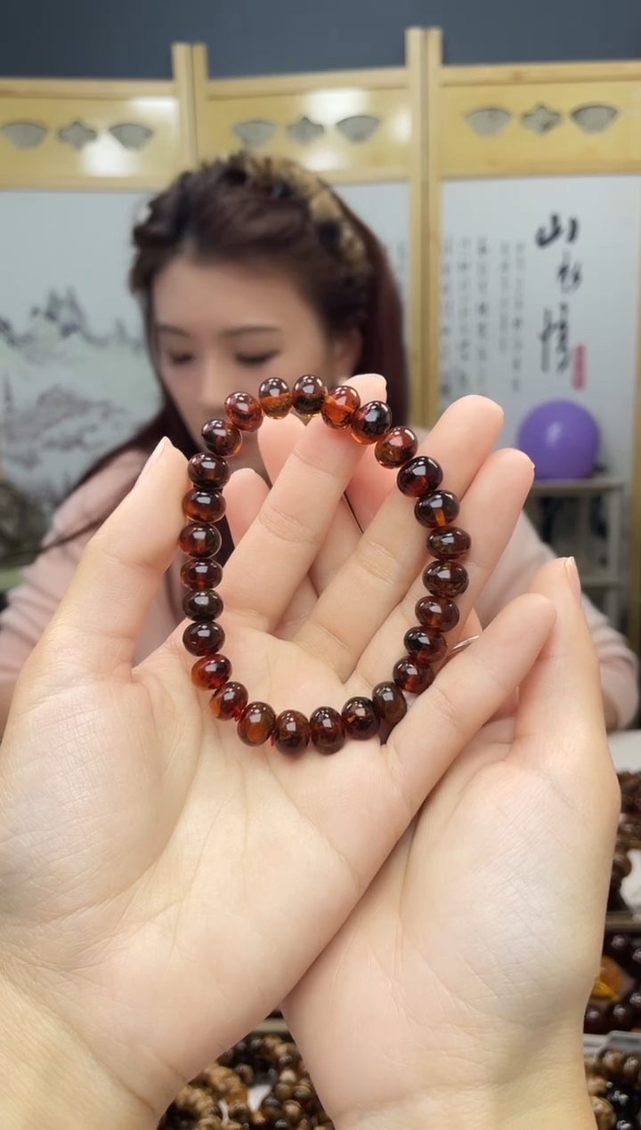 【闪购商品】琥珀裸石未镶嵌9+血珀手串