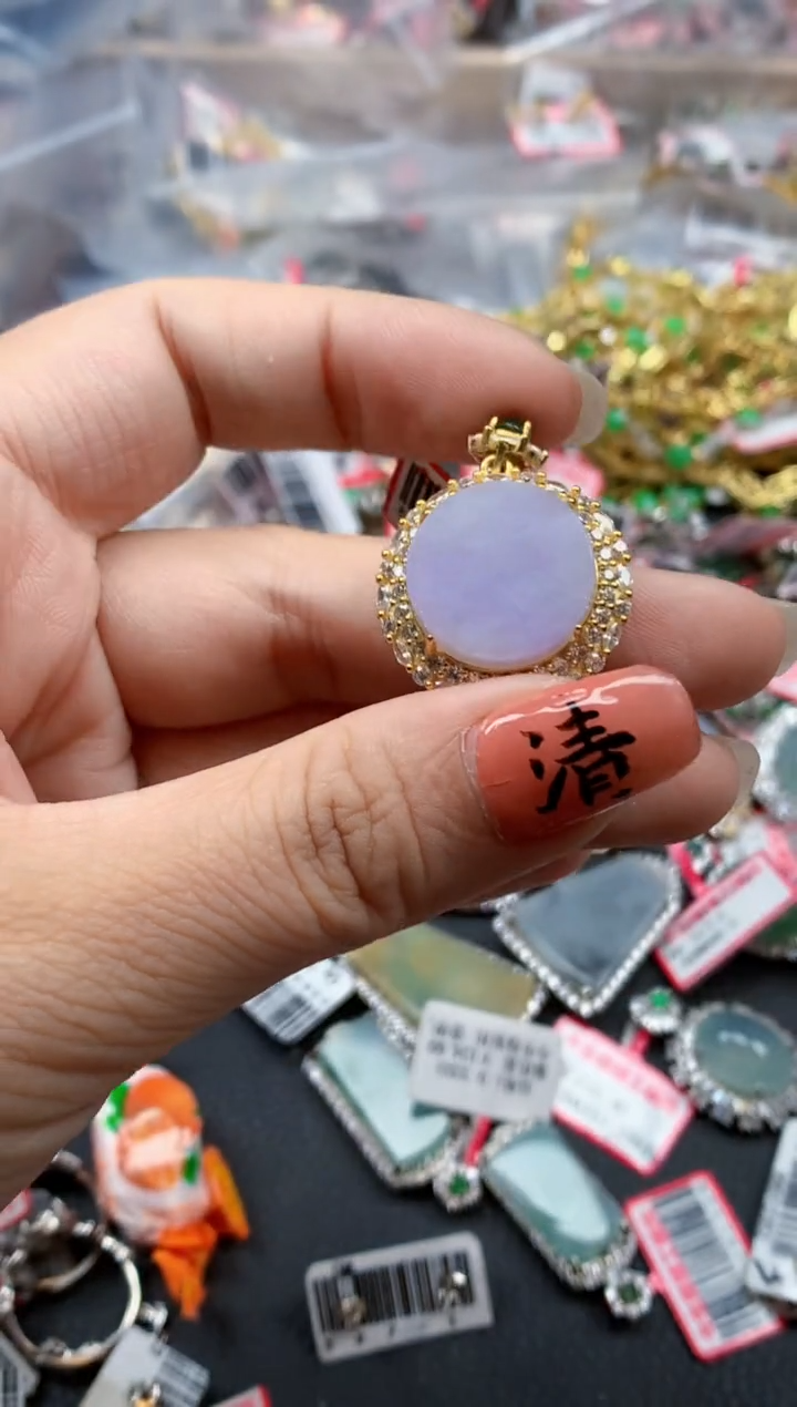 银S925镶嵌戒指翡翠天然A货缅甸翡翠