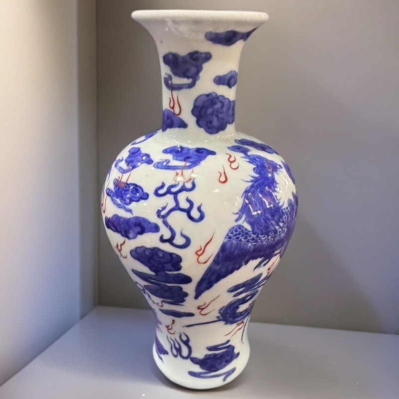 A4景德镇陶瓷龙凤花瓶