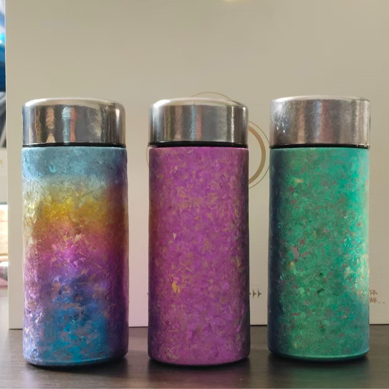 昂光纯钛大冰花保温杯200ml