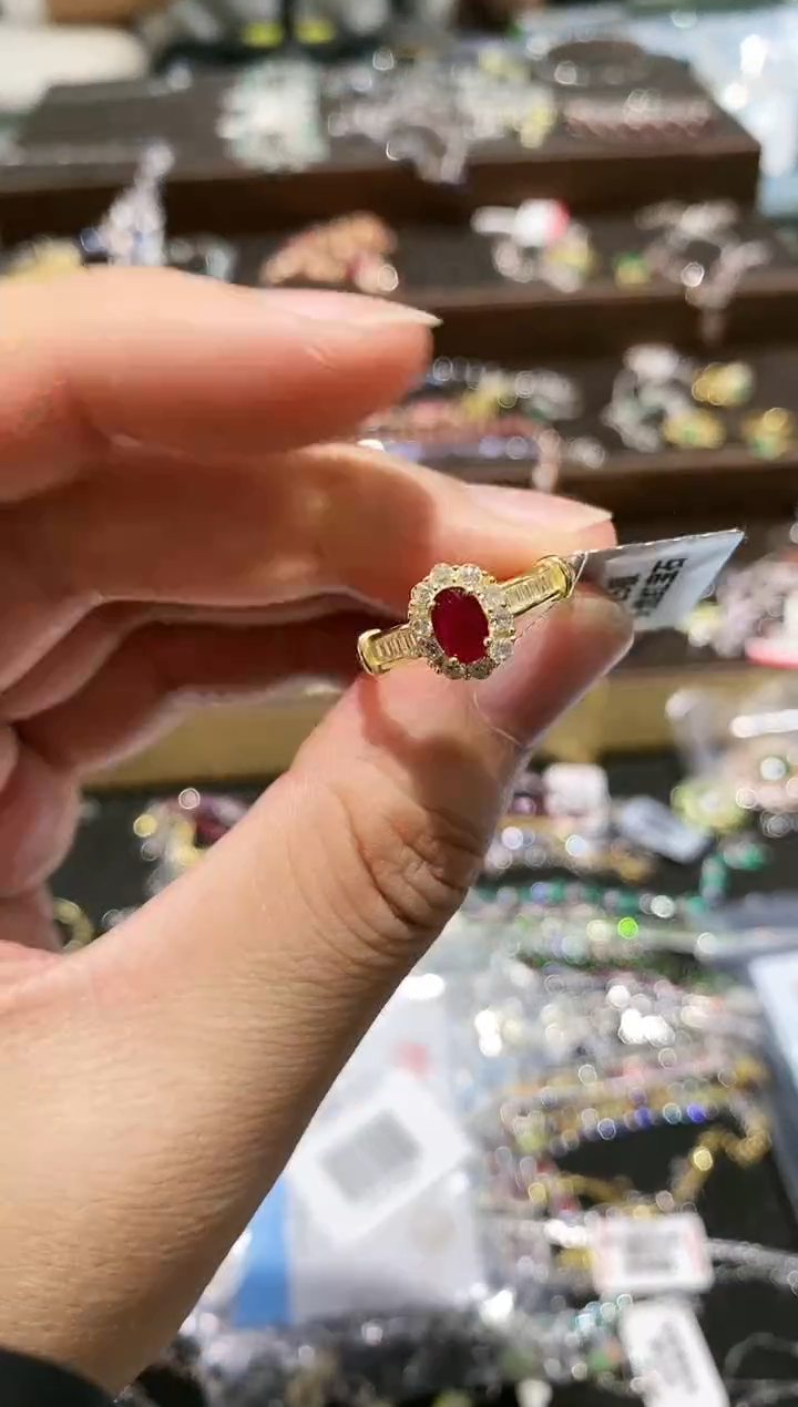 【闪购商品】红宝石戒指银S925镶嵌戒指