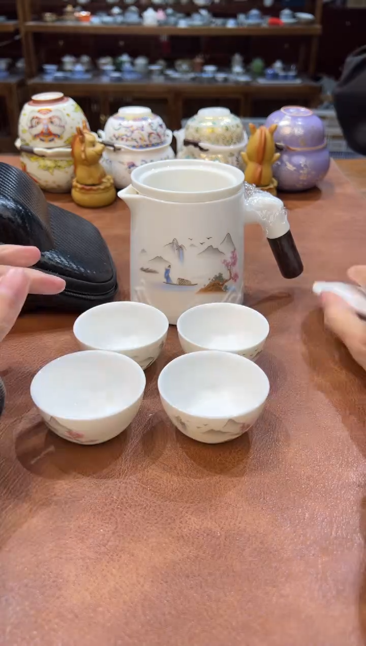 真的很便宜会开片的旅行茶具