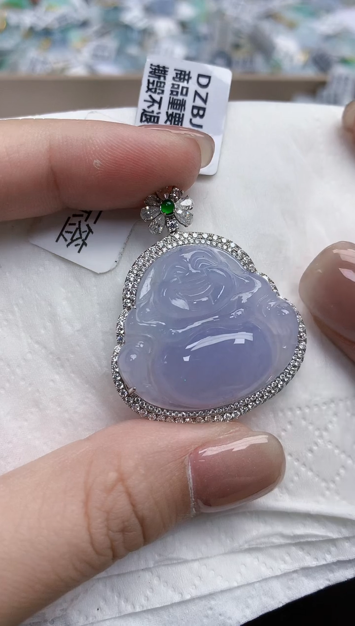 【闪购商品】翡翠颈饰18K金镶嵌天然缅甸翡翠A货