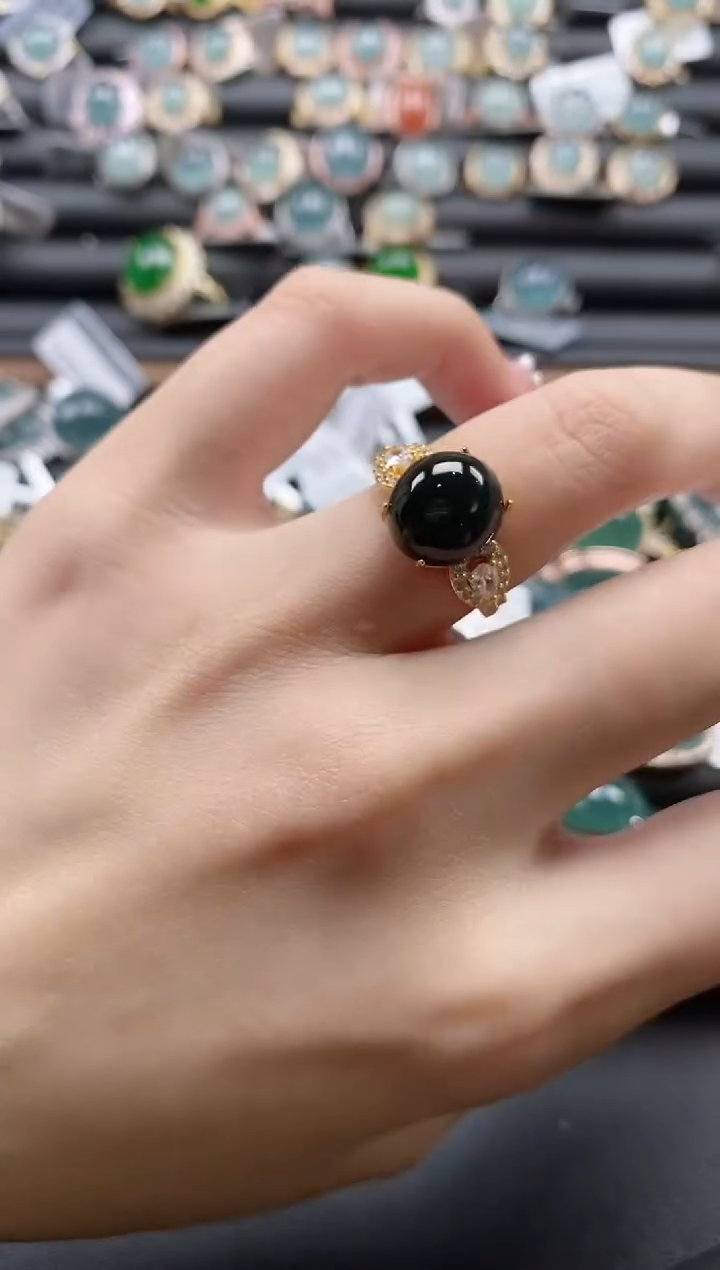 【闪购商品】翡翠戒指银S925镶嵌51511