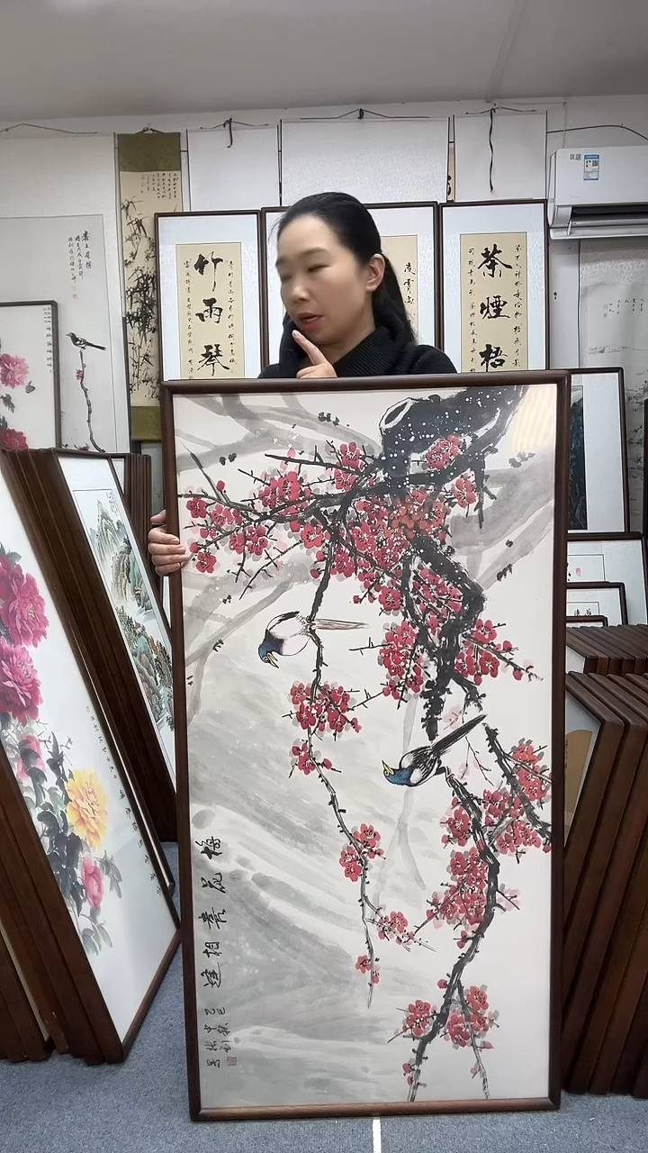 国画尺寸63*123实木画框京东包邮手绘