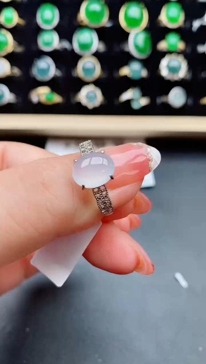 【闪购商品】翡翠戒指银S925镶嵌12212