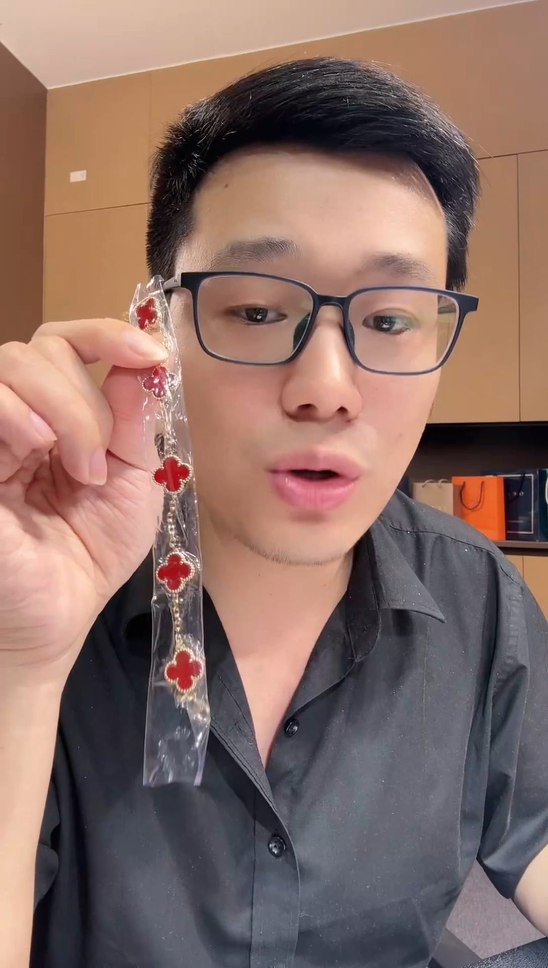 【闪购商品】玛瑙/玉髓手链18K金镶嵌红色k黄，五花手链GHJ 