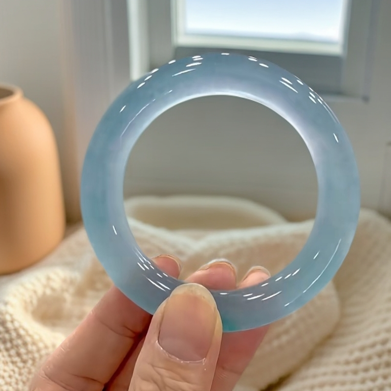 非金属仿水晶手镯 仿水晶 清底色时尚冰透精美女款胖圆条送礼盒