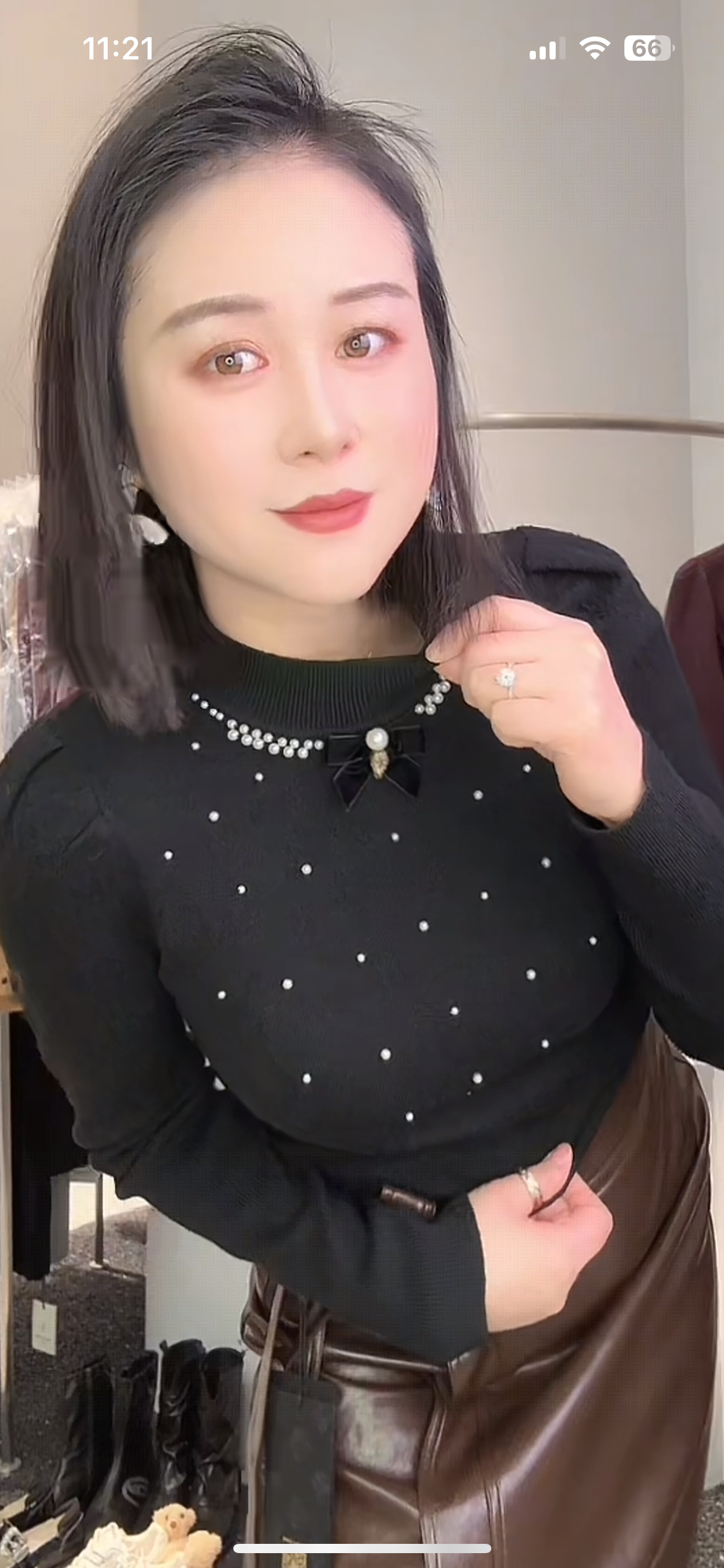 欧丽菲144570宽松型女针织常规袖保暖毛针织衫打底衫针织衫网红