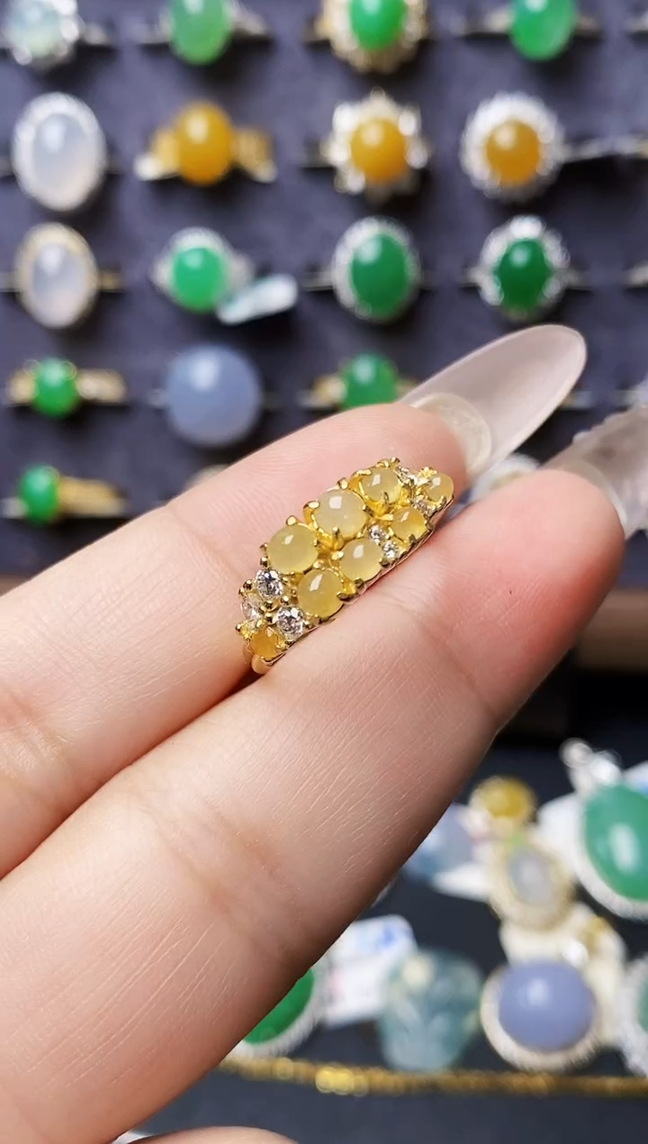 银S925镶嵌戒指翡翠0052