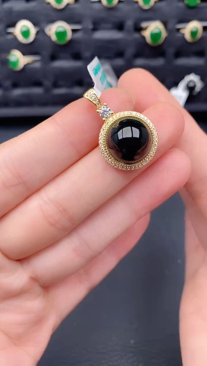 颈饰银S925镶嵌翡翠天然a货翡翠230