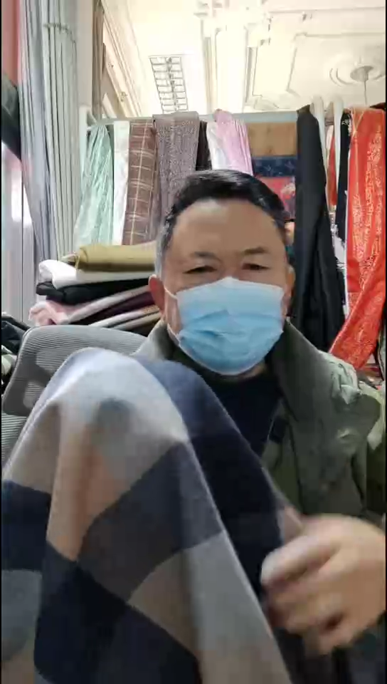 蓝咖时尚大格子双面布料