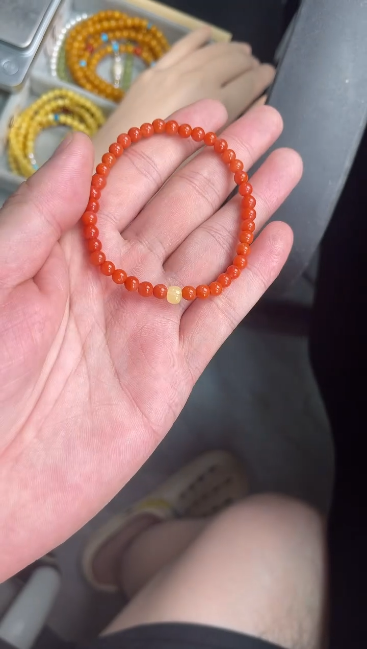 手串未镶嵌南红玛瑙南红单圈蜜蜡手串QF-A418