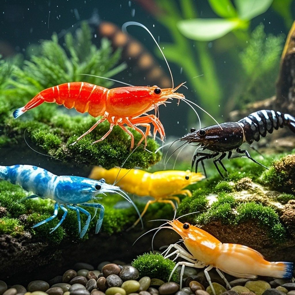 观赏米虾淡水活体彩色除藻虾适合鱼缸饲养的宠物虾观赏虾