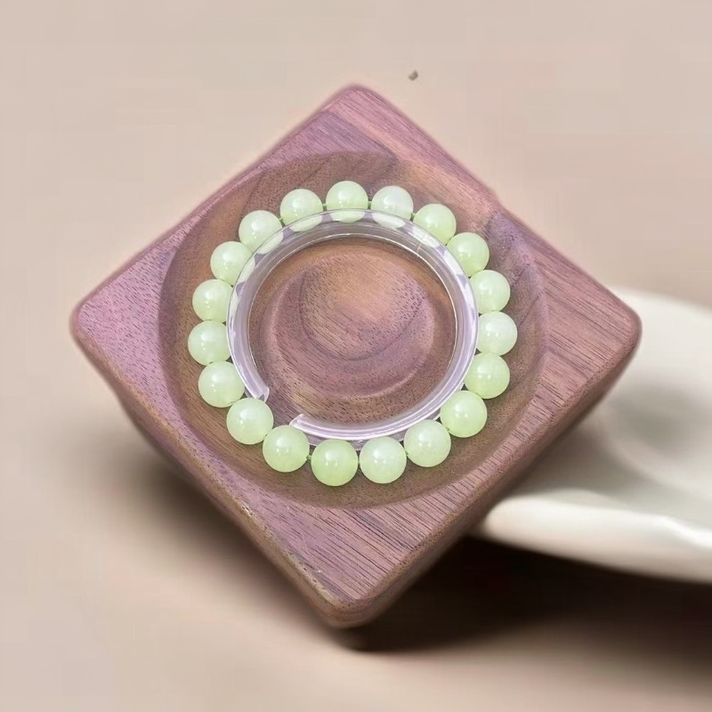 【佳玺精选】088 天然玉石 青提绿10mm