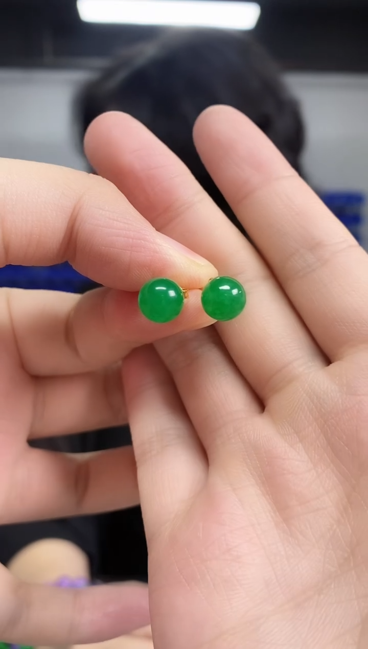 翡翠未镶嵌耳饰闪购链接 多样性发其一颜色微差