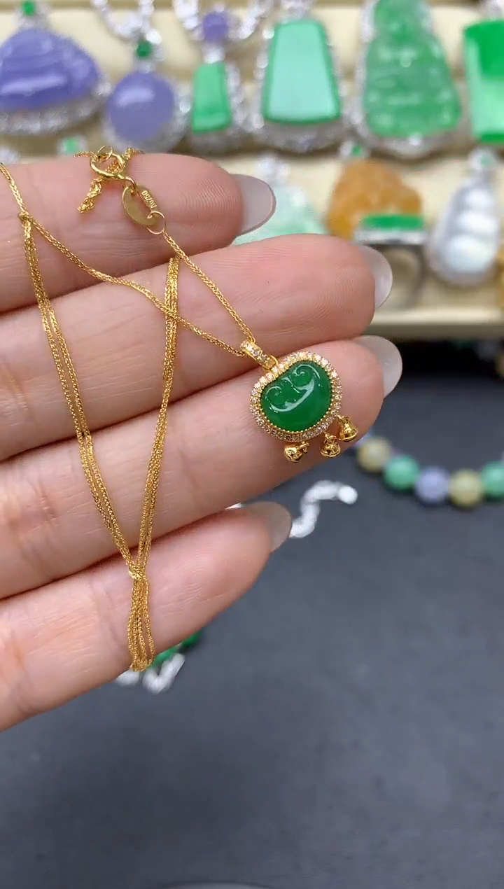 【闪购商品】翡翠颈饰18K金镶嵌326-中国好珍宝