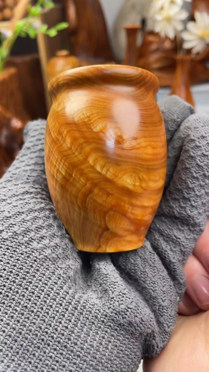 木逍**妖太行崖柏陈化精品 纹理花瓶/把件/雕刻件-鉴赏期48小时