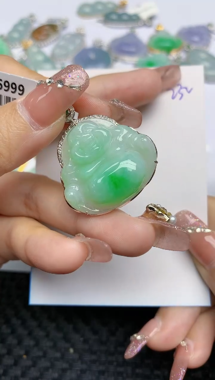 【闪购商品】翡翠颈饰18K金镶嵌天然A货翡翠 232