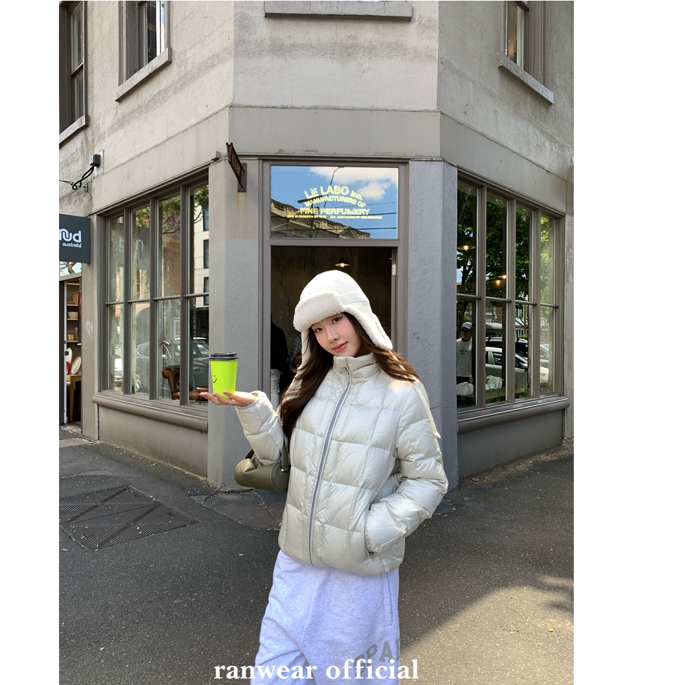 Ranwear獨家!'奶块小暖包'90白鸭绒半高领轻盈菱格绗缝保暖羽绒服