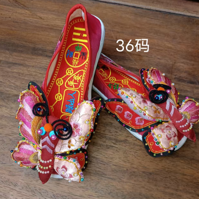 [花锦集]布鞋绣花鞋拖鞋花旦纯手工