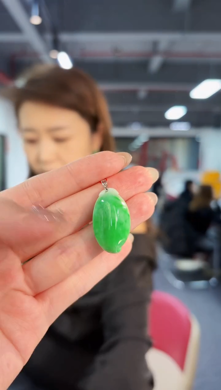 【闪购商品】翡翠颈饰18K金镶嵌缅料A货/支持复检/一件