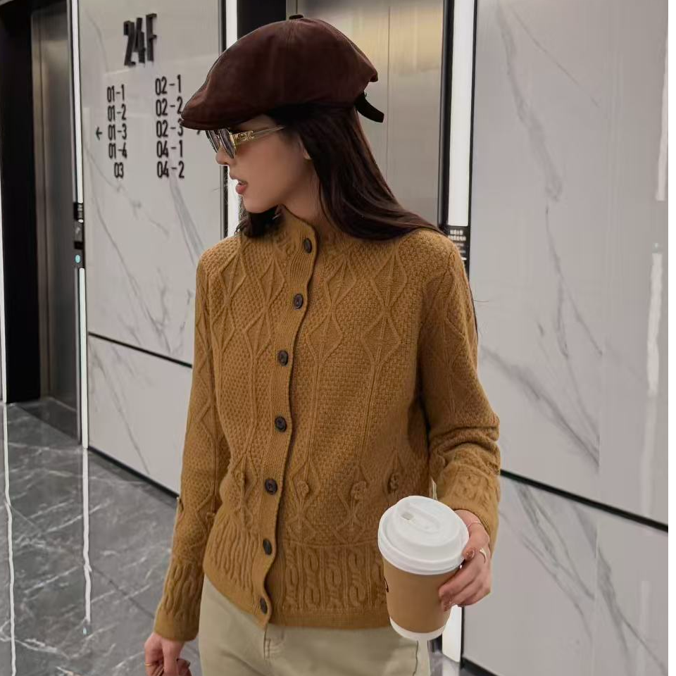 针织衫「缠绕的冬日」澳洲进口羊毛高级感百针织衫纽扣开衫AW250