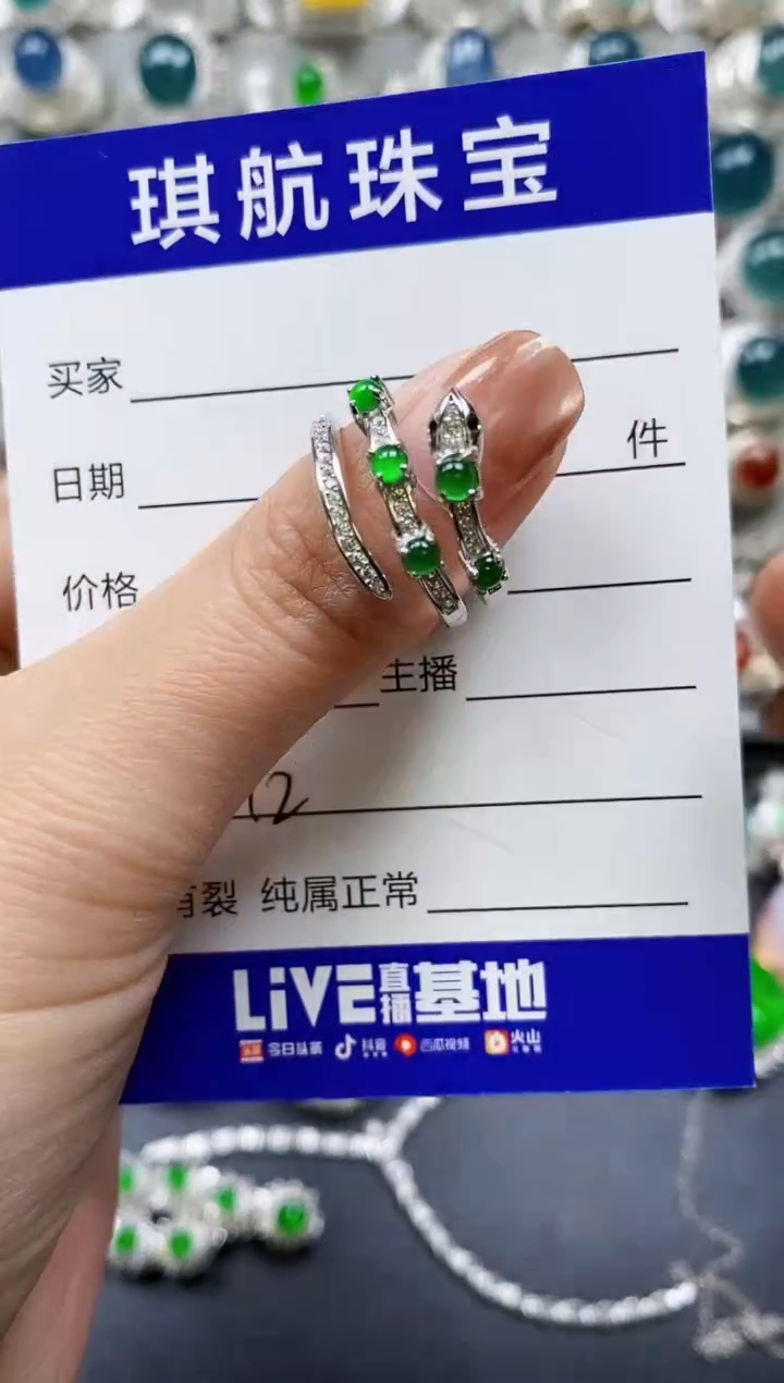 【闪购商品】翡翠戒指银S925镶嵌0142