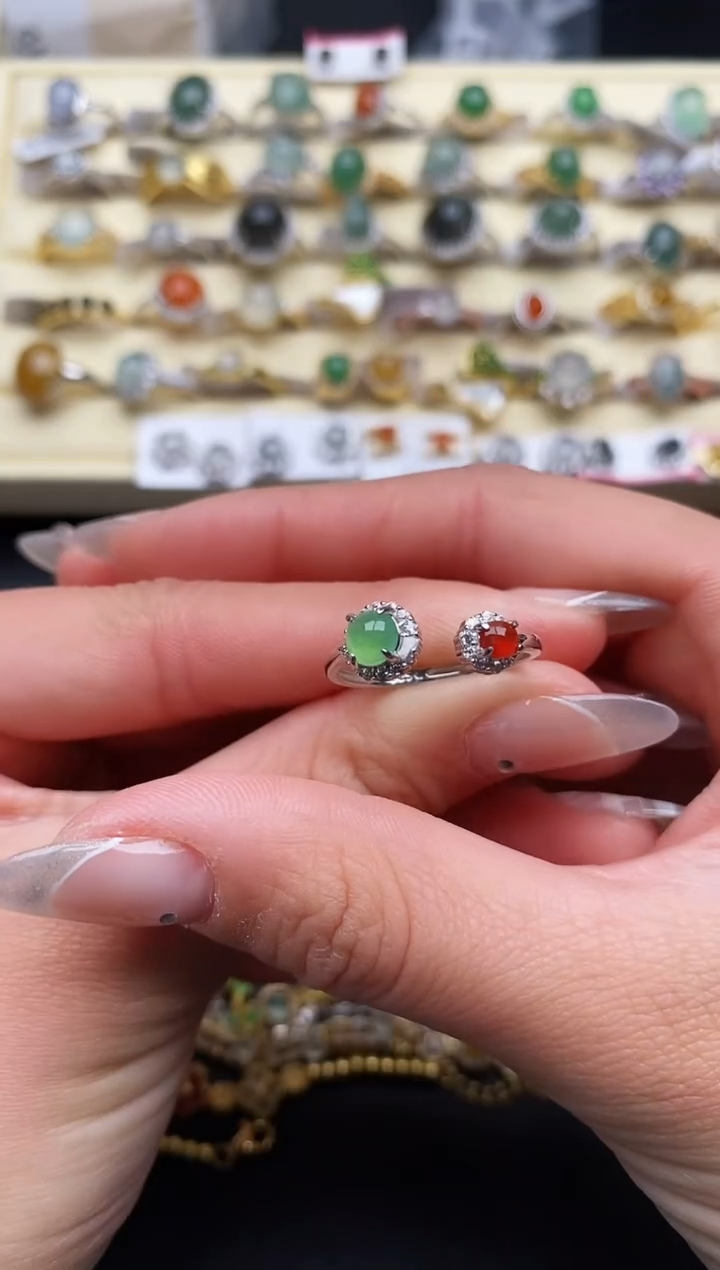 【闪购商品】翡翠戒指银S925镶嵌22222222+1