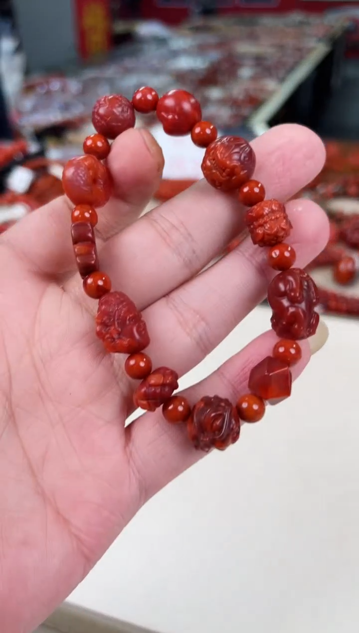 未镶嵌雕刻diy手串南红玛瑙（多样式发其一）
