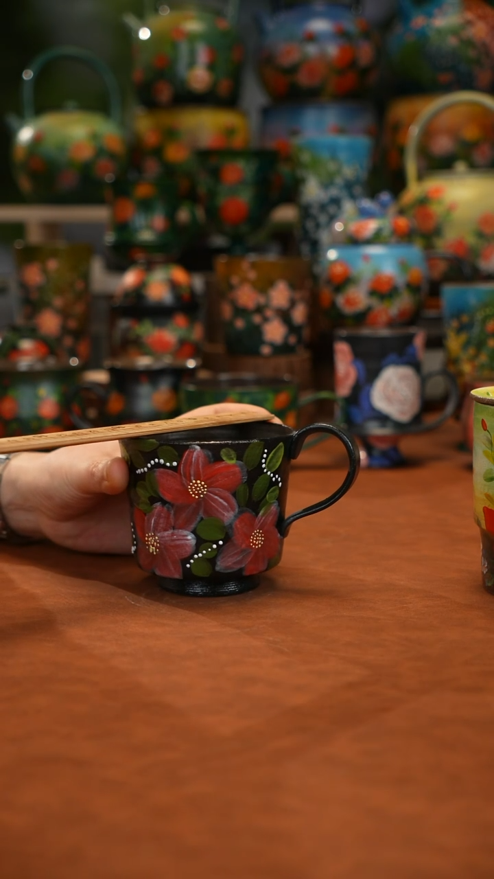 紫砂油画手绘釉下彩