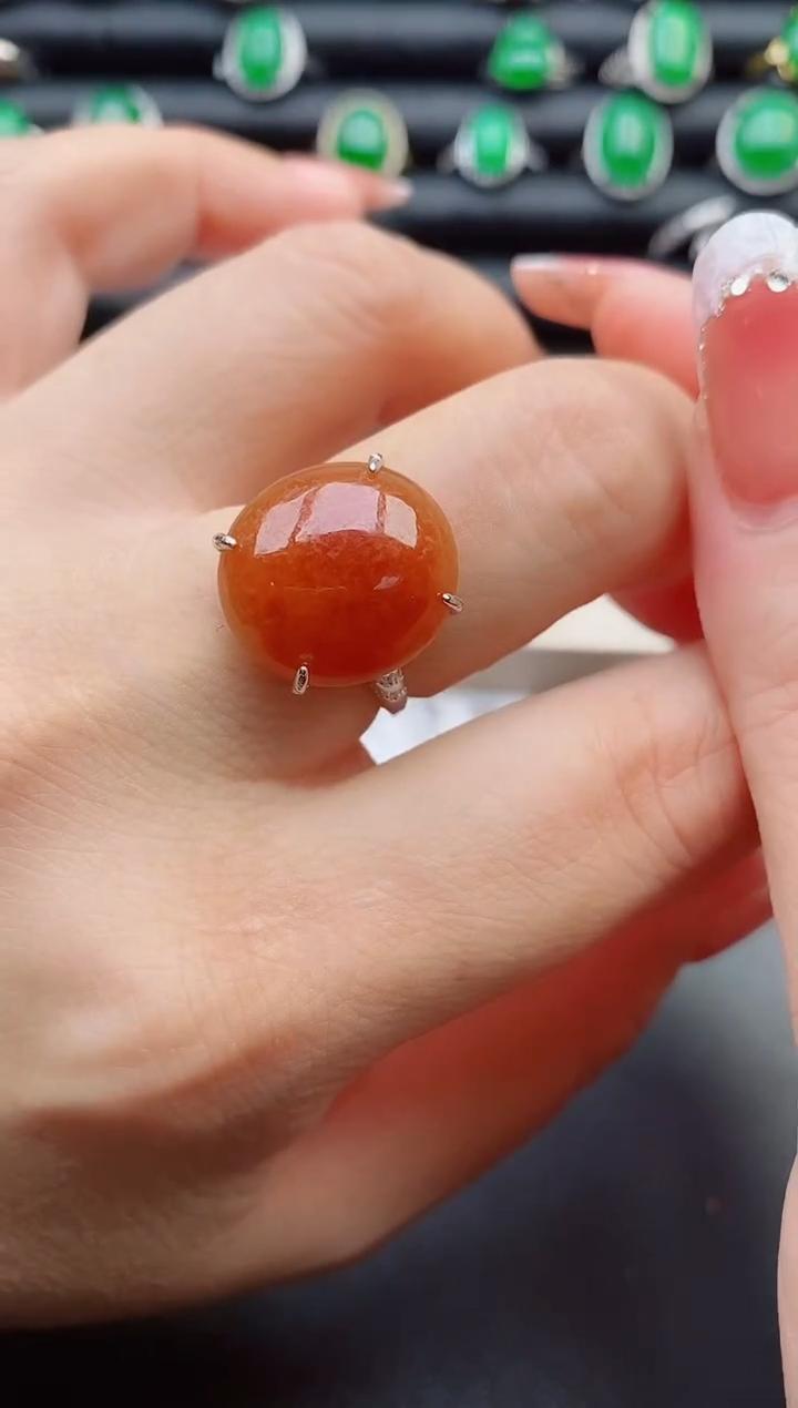 【闪购商品】翡翠戒指银S925镶嵌80800