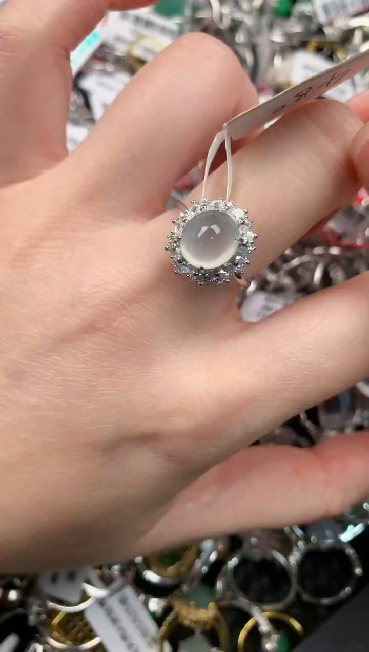 银S925镶嵌戒指翡翠222---5