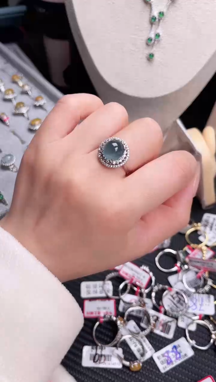 【闪购商品】翡翠戒指银S925镶嵌戒指