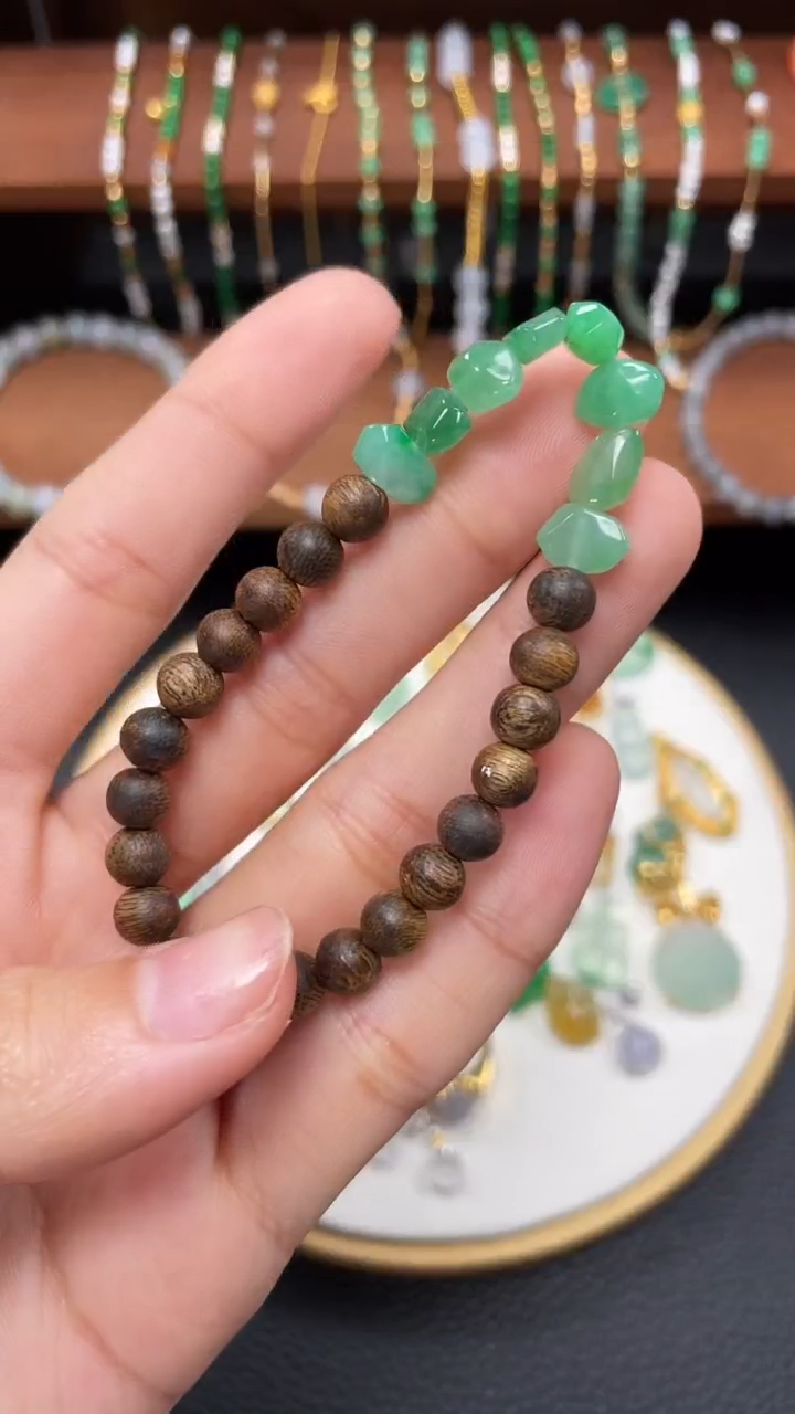 【闪购商品】翡翠套链未镶嵌一个  JK658